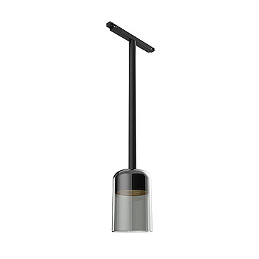  Flos Suspension Glass Downlight 110 Black Rod 400 mm On Board Dimmer Smoked Glass 03.8131.FU PS1029424-58250