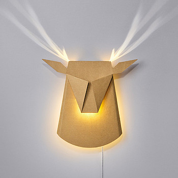 Cardboard Deer Head LED Light Popup Lighting